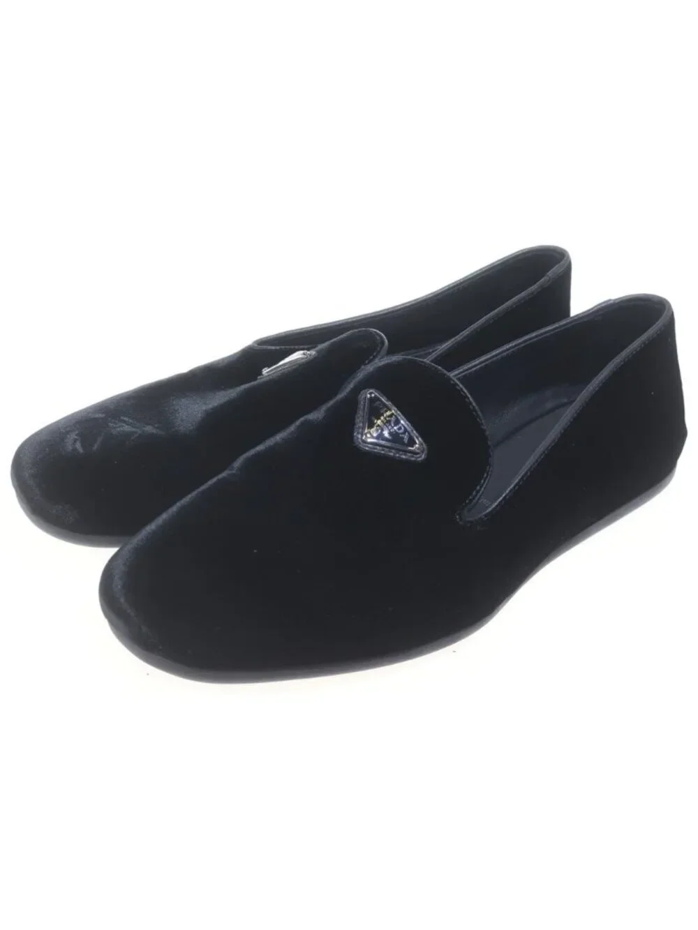 Prada Triangle Logo Suede Loafers Slip on 8